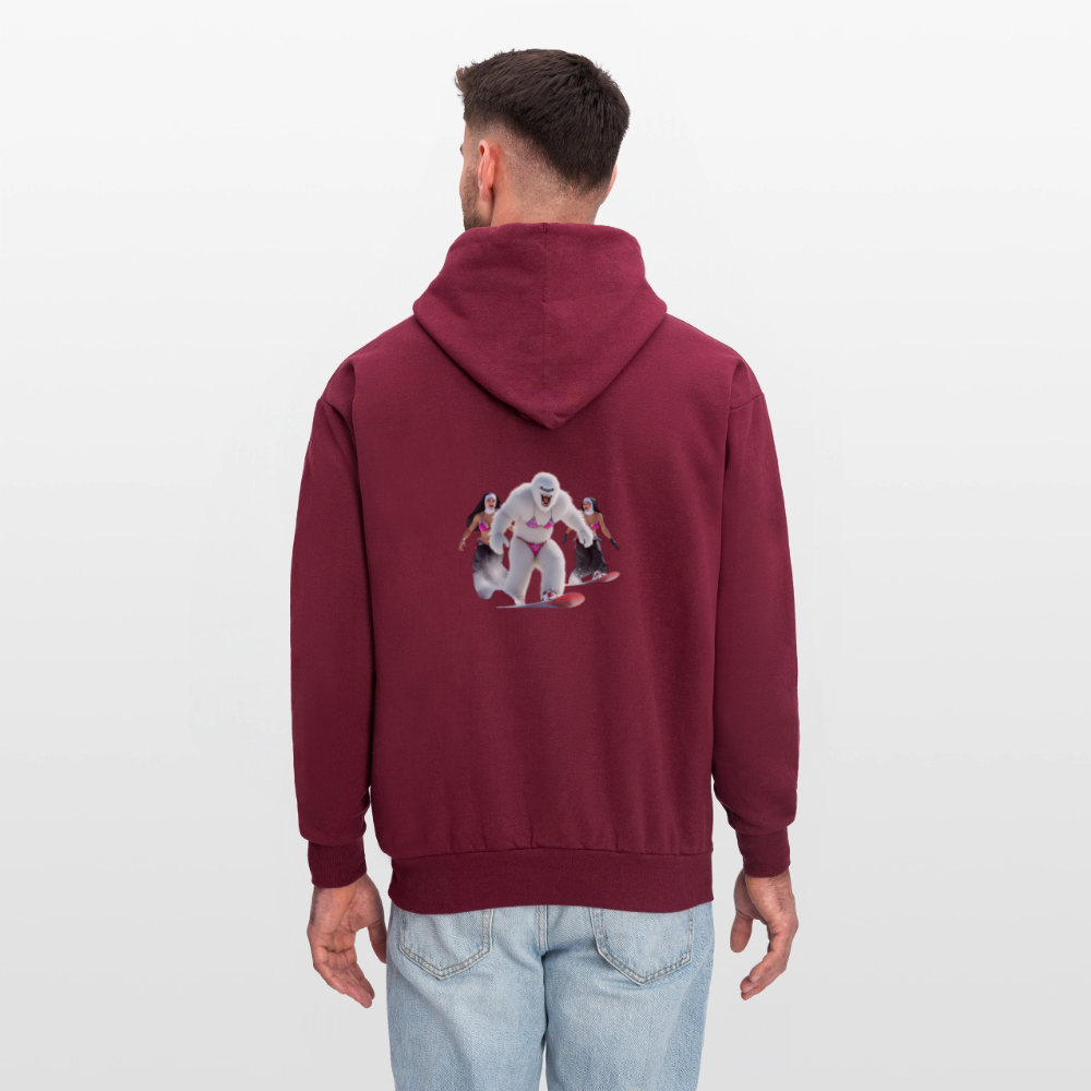 Bikini Abominable & Nuns Snowboarders Men's Hoodie - burgundy