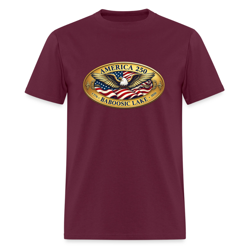 BABOOSIC LAKE AMERICA 250 Men's T-Shirt - burgundy