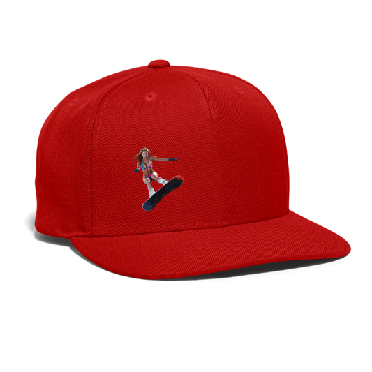 Snow Bunny 1 Authentic Snapback Baseball Cap - red