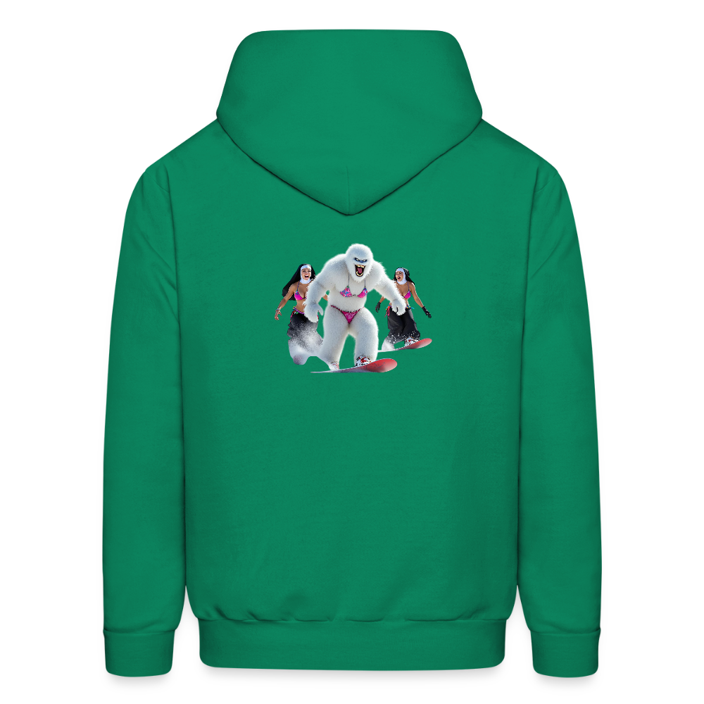 Bikini Abominable & Nuns Snowboarders Men's Hoodie - kelly green