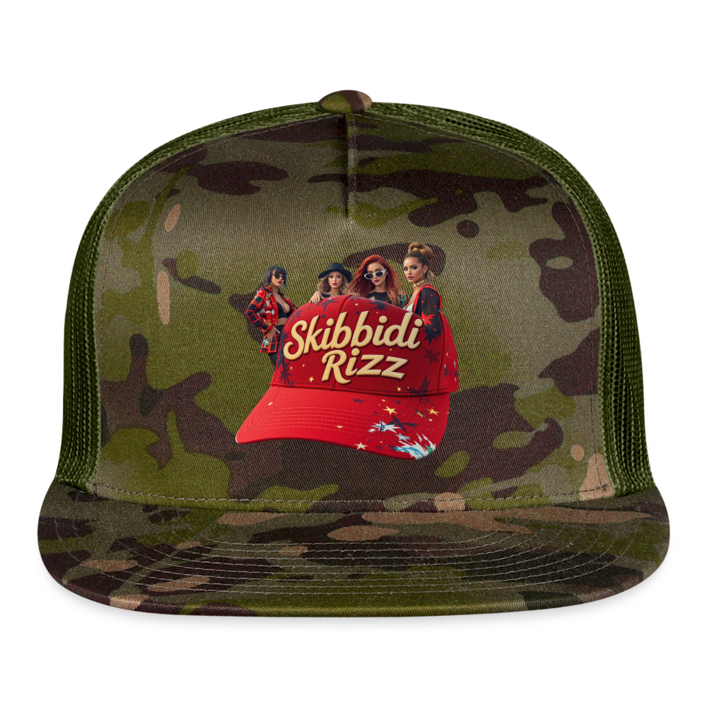 SKIBBIDI RIZZ Trucker Hat - MultiCam\green