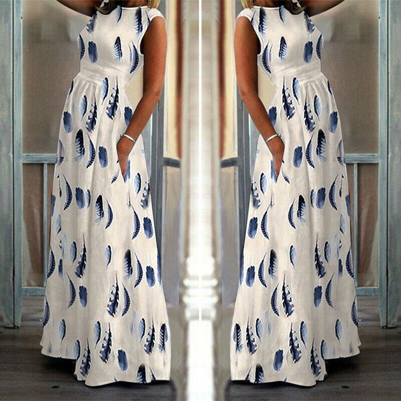 Maternity Dress O-Neck Print