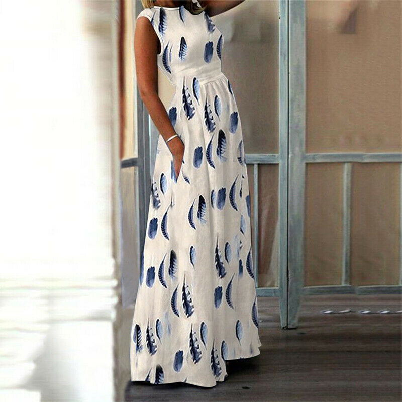 Maternity Dress O-Neck Print