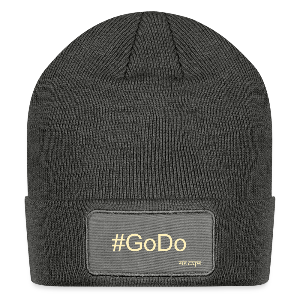 Patch Beanie - charcoal grey