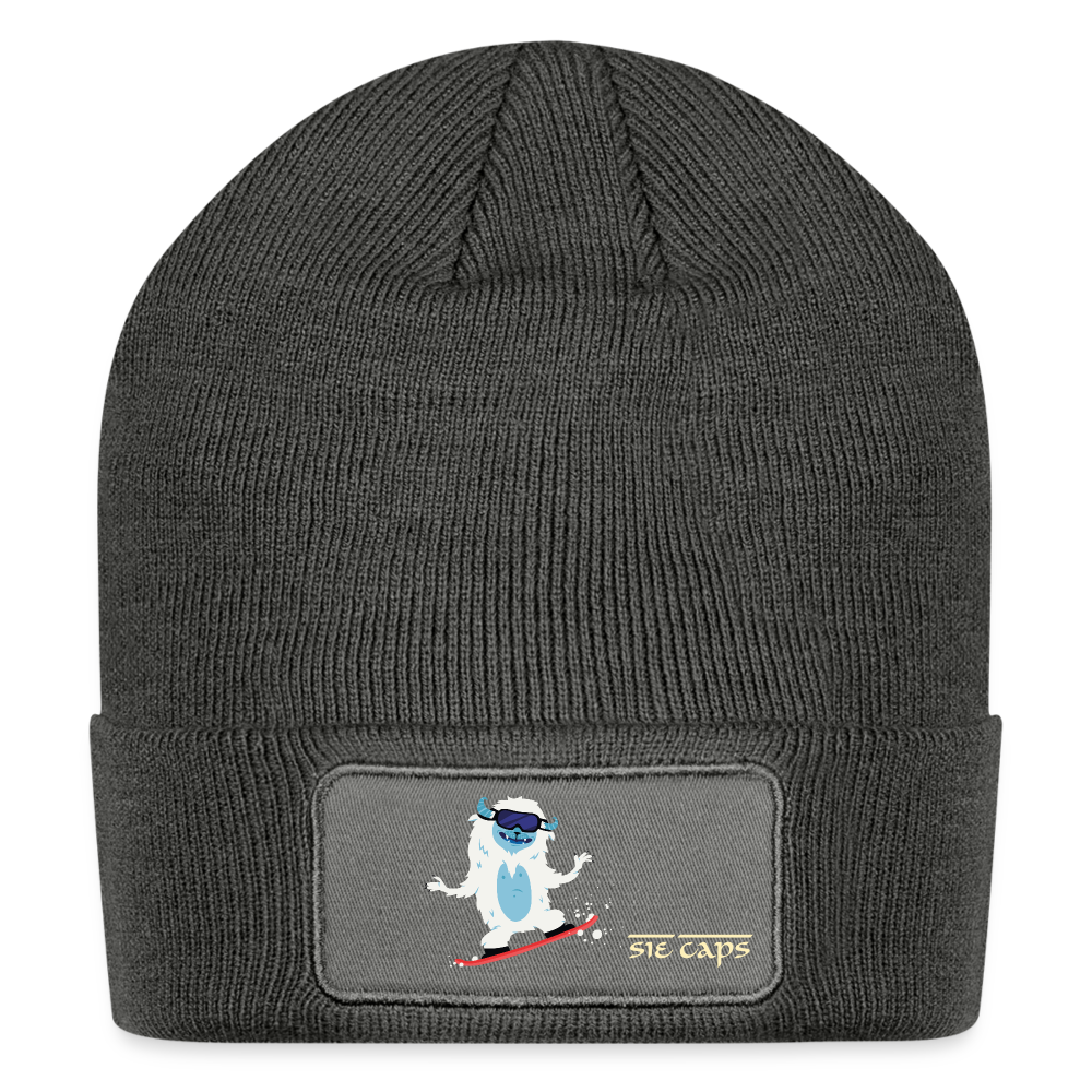 Patch Beanie - charcoal grey