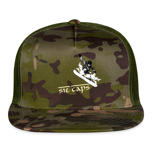 CAMO SNOWBOARDER Pow HITTIN CAMO SNAPBACK CAP - MultiCam\green
