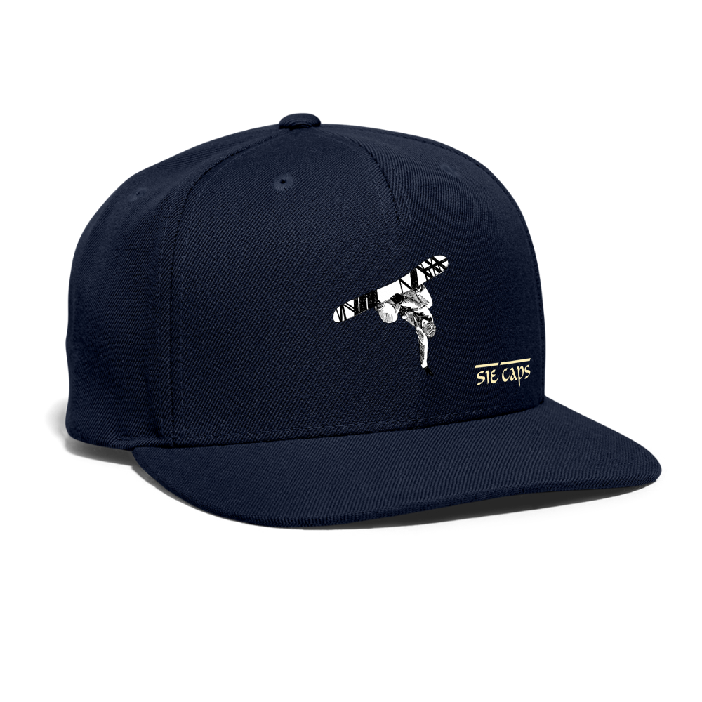CRUNCY Snapback Baseball Cap - navy
