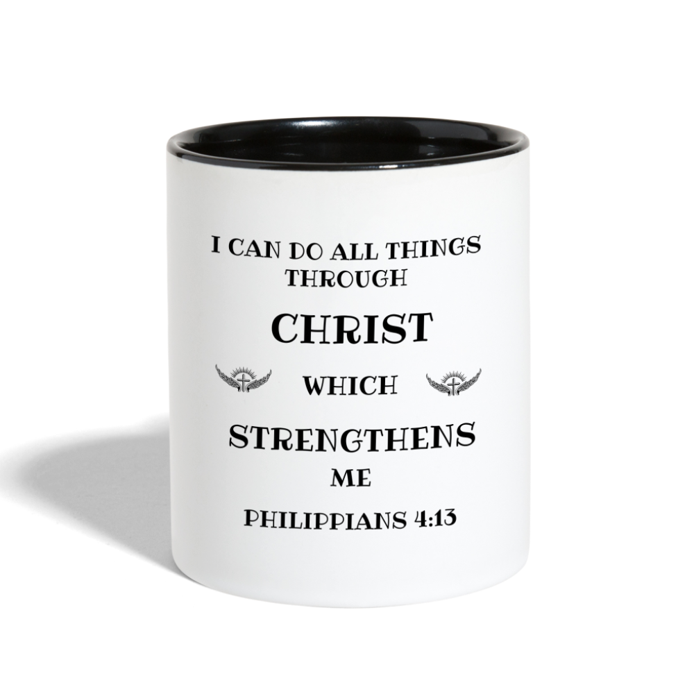 SIE CAPS PHILIPPIANS 4:13 Contrast Coffee Mug - white/black