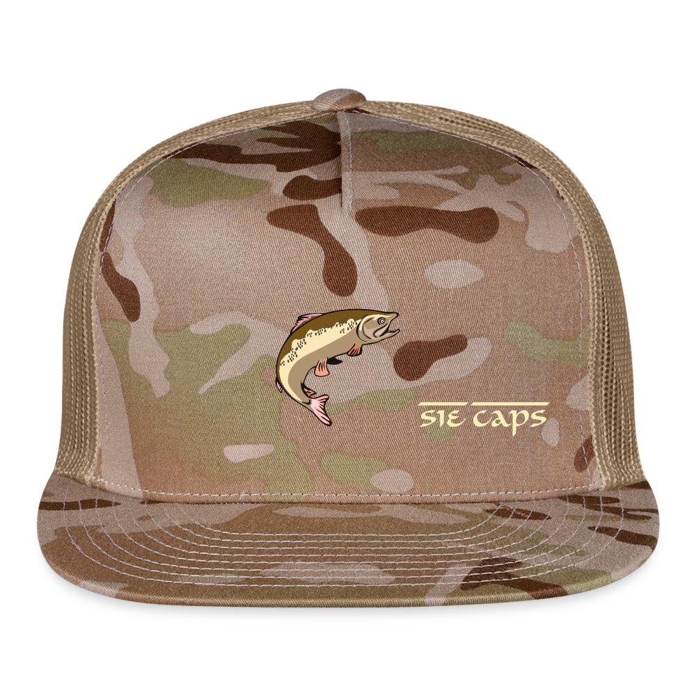 SIE CAPS "CAMO FISH" 3 Vented Snapback Cap - MultiCam\tan