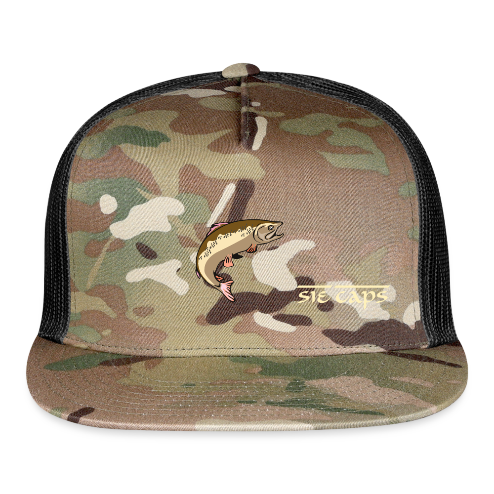 SIE CAPS "CAMO FISH" 3 Vented Snapback Cap - MultiCam\black