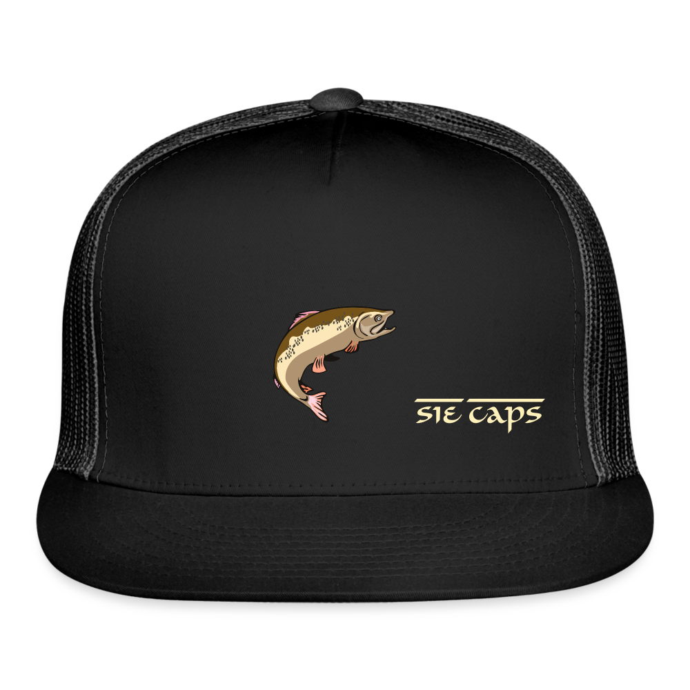 SIE CAPS "CAMO FISH" 3 Vented Snapback Cap - black/black