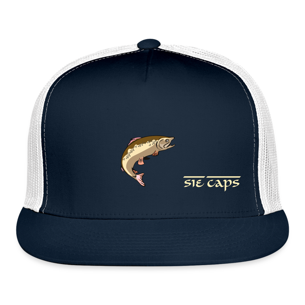 SIE CAPS "CAMO FISH" 3 Vented Snapback Cap - navy/white