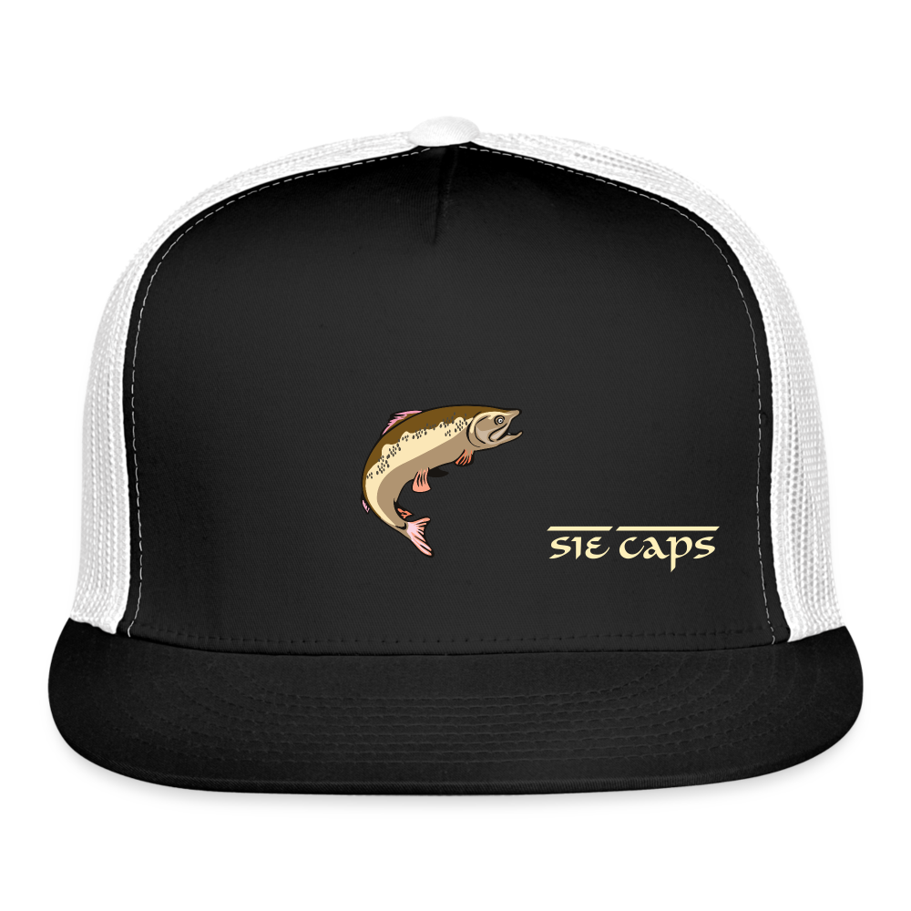 SIE CAPS "CAMO FISH" 3 Vented Snapback Cap - black/white