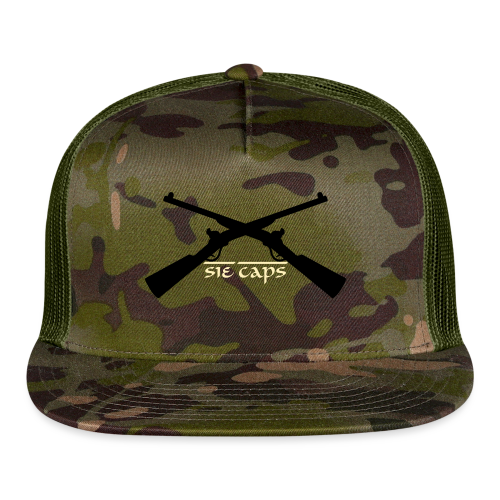SIE CAPS "CROSSED RIFELS" Vented Snapback Cap - MultiCam\green