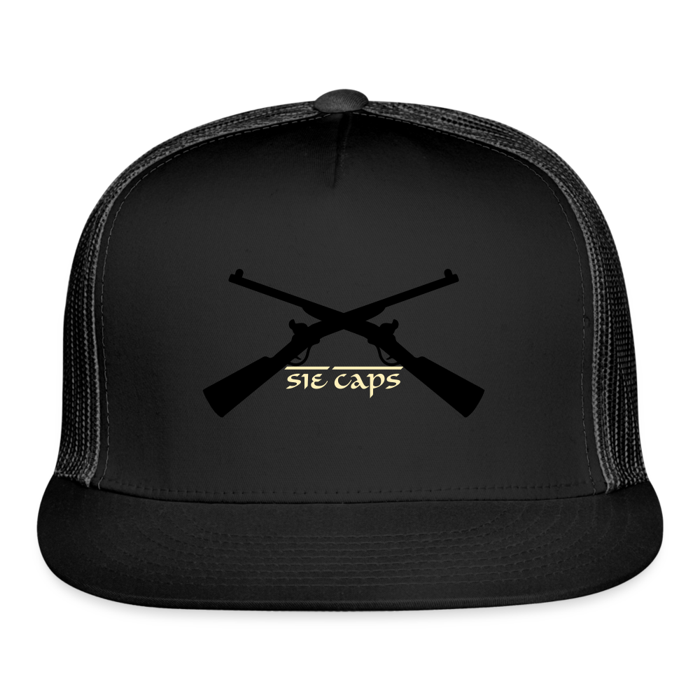 SIE CAPS "CROSSED RIFELS" Vented Snapback Cap - black/black