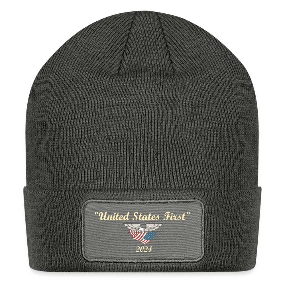 SIE CAPS "United Stated First 2024" Snapback Camo CapPatch Beanie - charcoal grey