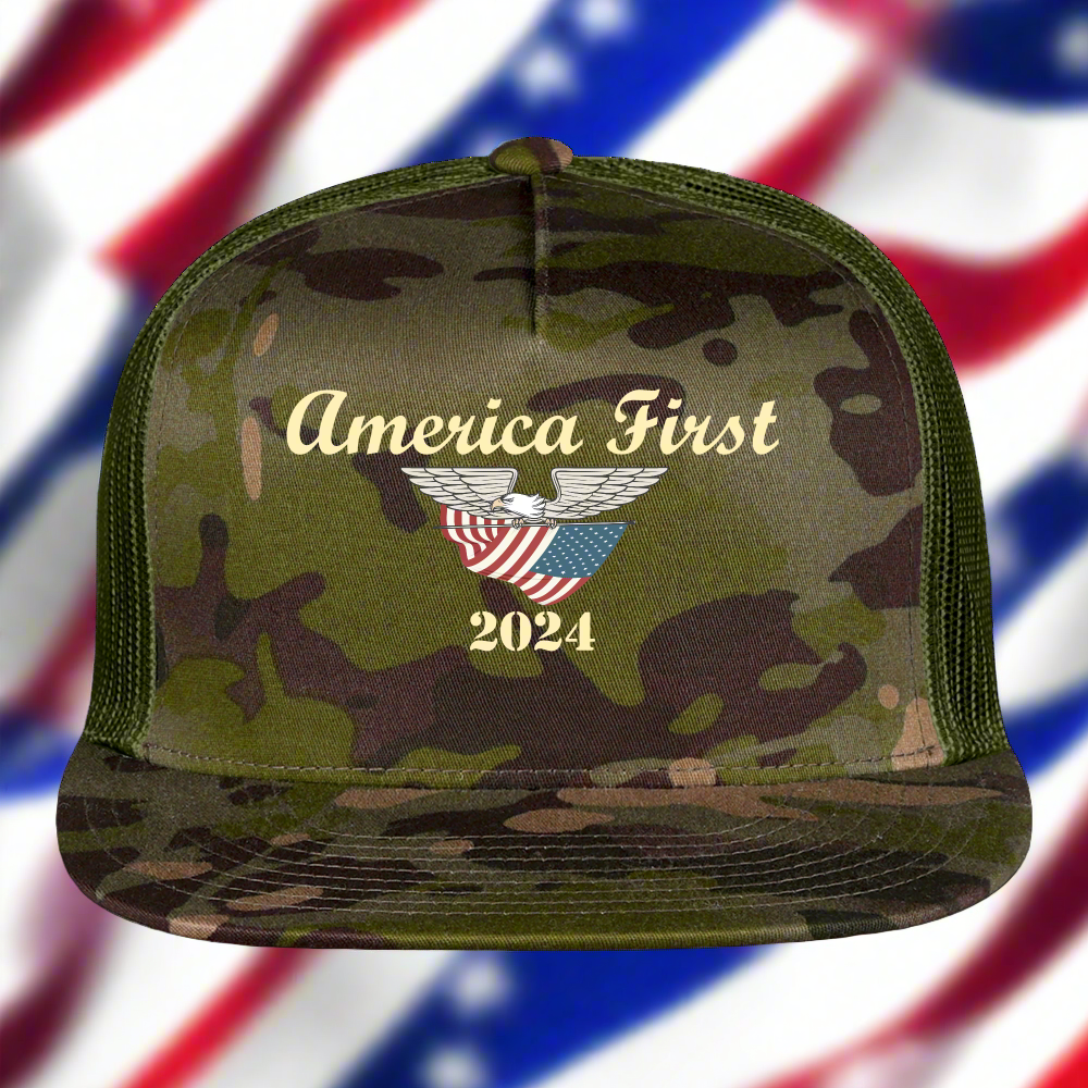 SIE CAPS "AMERICA FIRST 2024" Snapback Baseball Cap - MultiCam\green