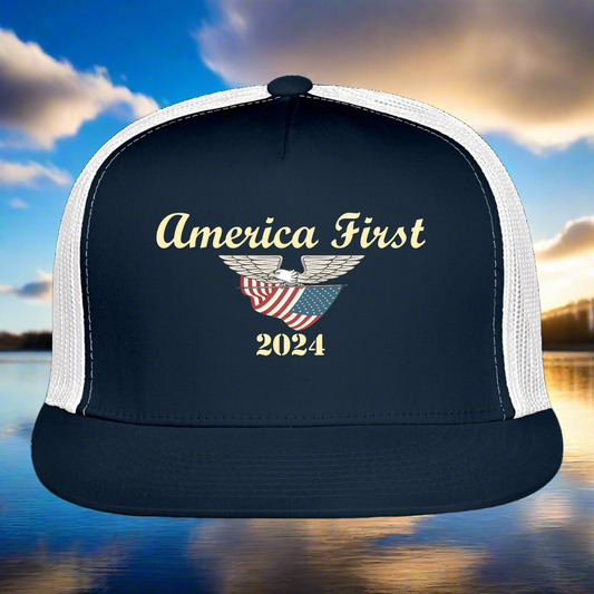 SIE CAPS "AMERICA FIRST 2024" Snapback Baseball Cap - navy/white