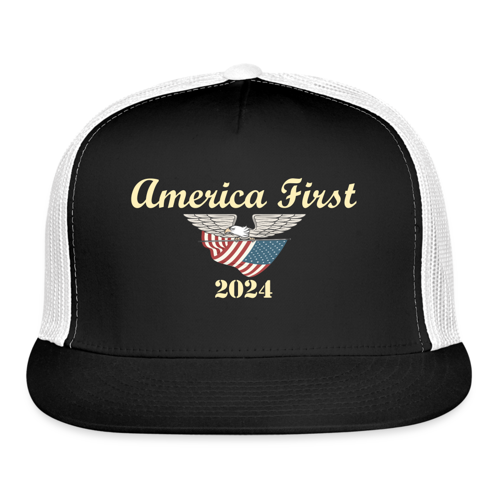 SIE CAPS "AMERICA FIRST 2024" Snapback Baseball Cap - black/white