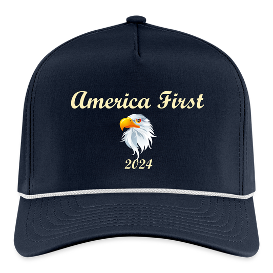 SIE CAPS "AMERICA FIRST EAGLE 2024"" Snapback Rope Cap - navy/white