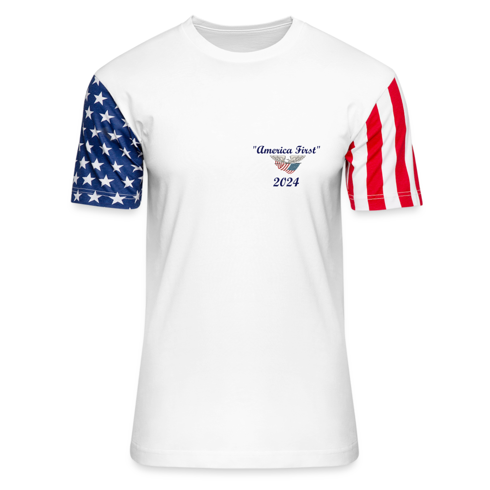 SIE CAPS "America First" Adult Stars & Stripes T-Shirt - white