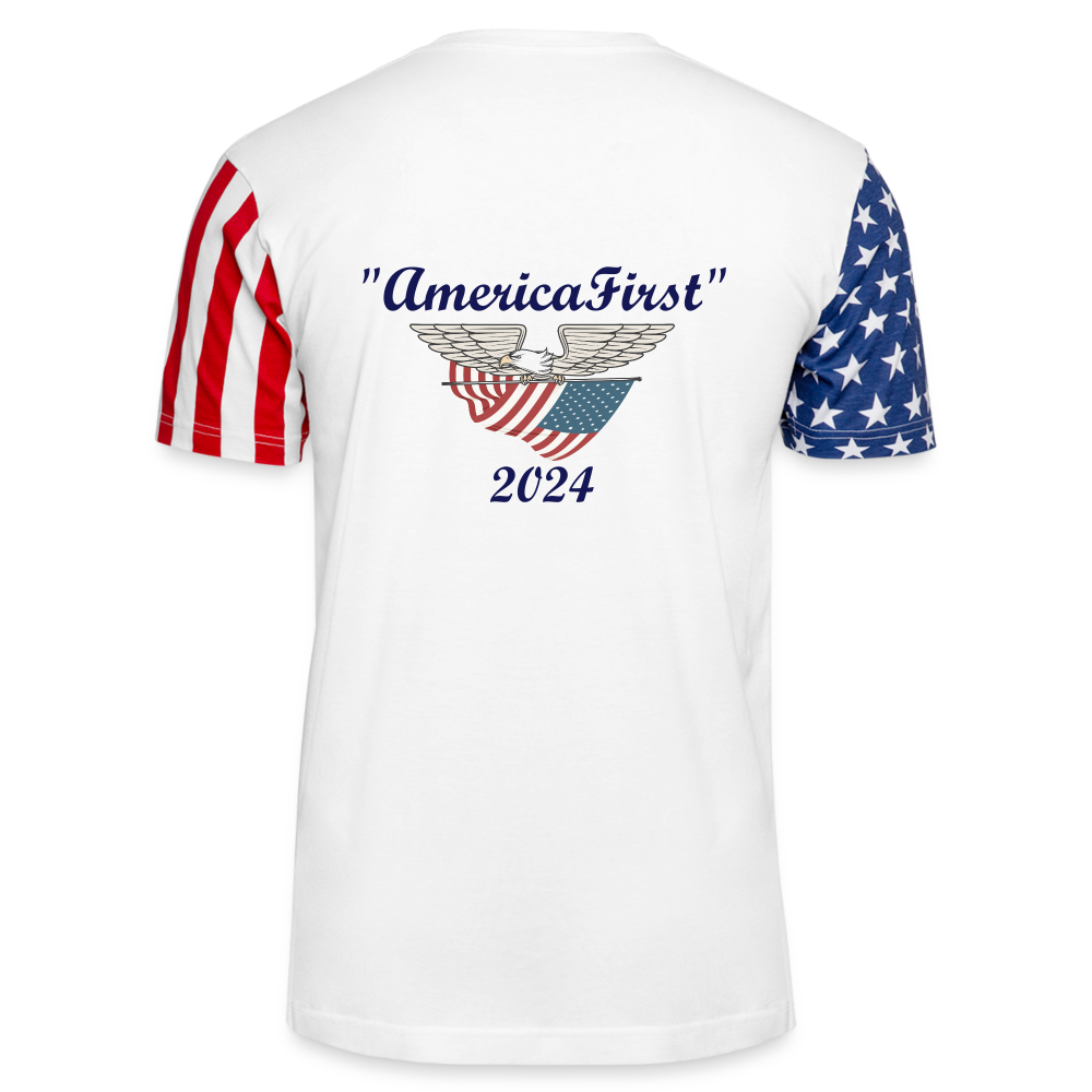 SIE CAPS "America First" Adult Stars & Stripes T-Shirt - white