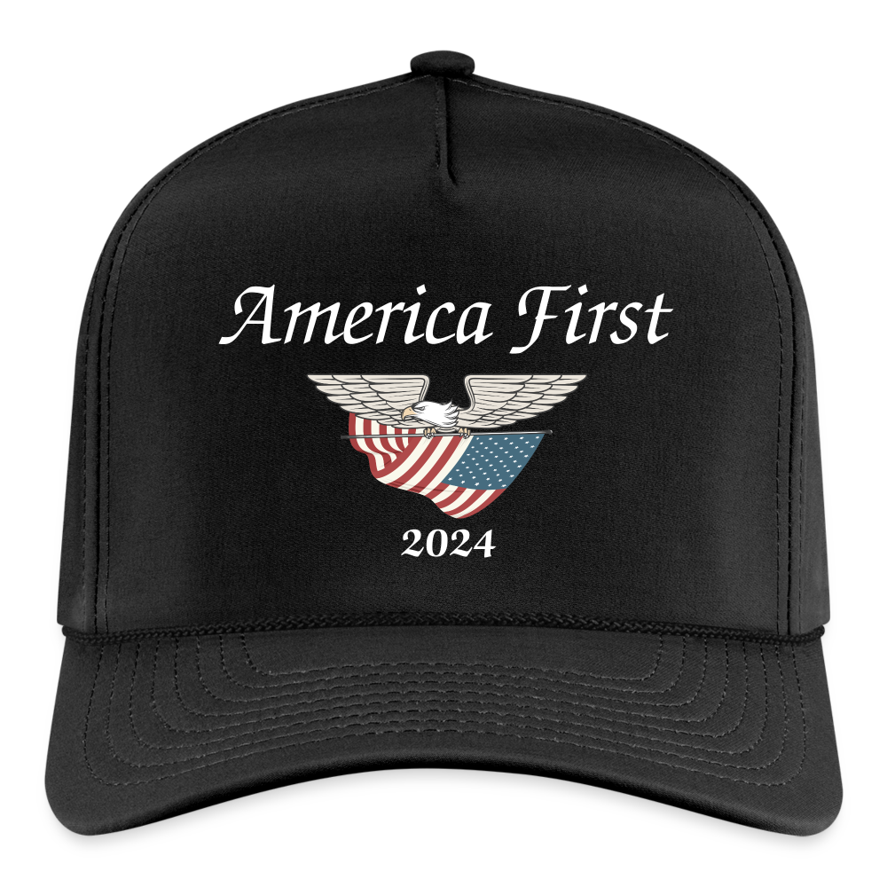 SIE CAPS "America First 2024" Imperial Rope Snapback Baseball Cap - black/black