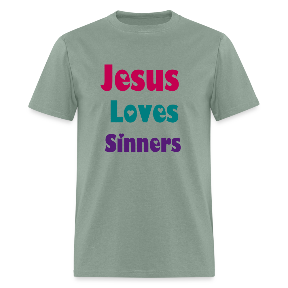 SIE CAPS Jesus Loves Sinners Unisex Classic T-Shirt - sage