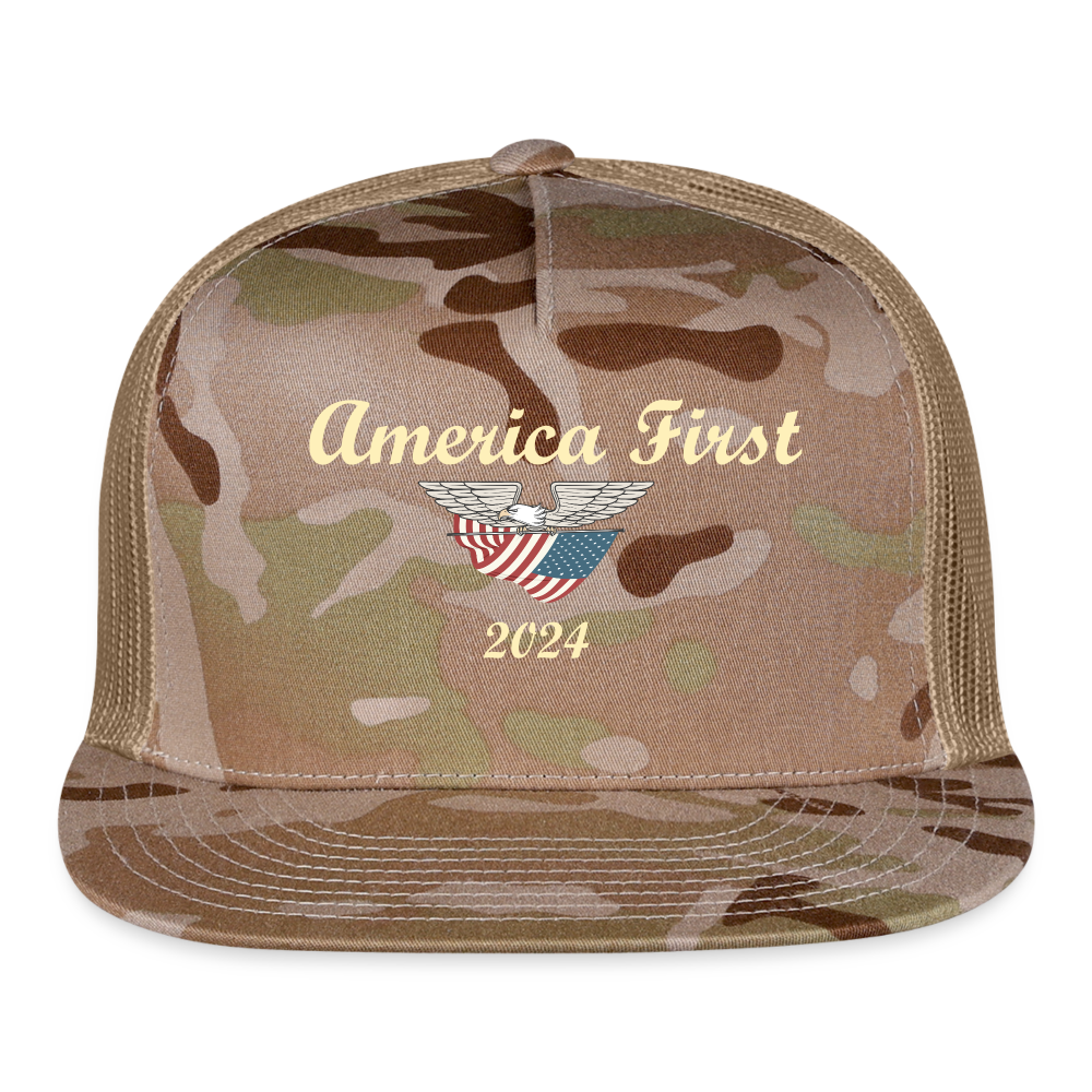 SIE CAPS "America First 2024" Snapback Camo Cap - MultiCam\tan