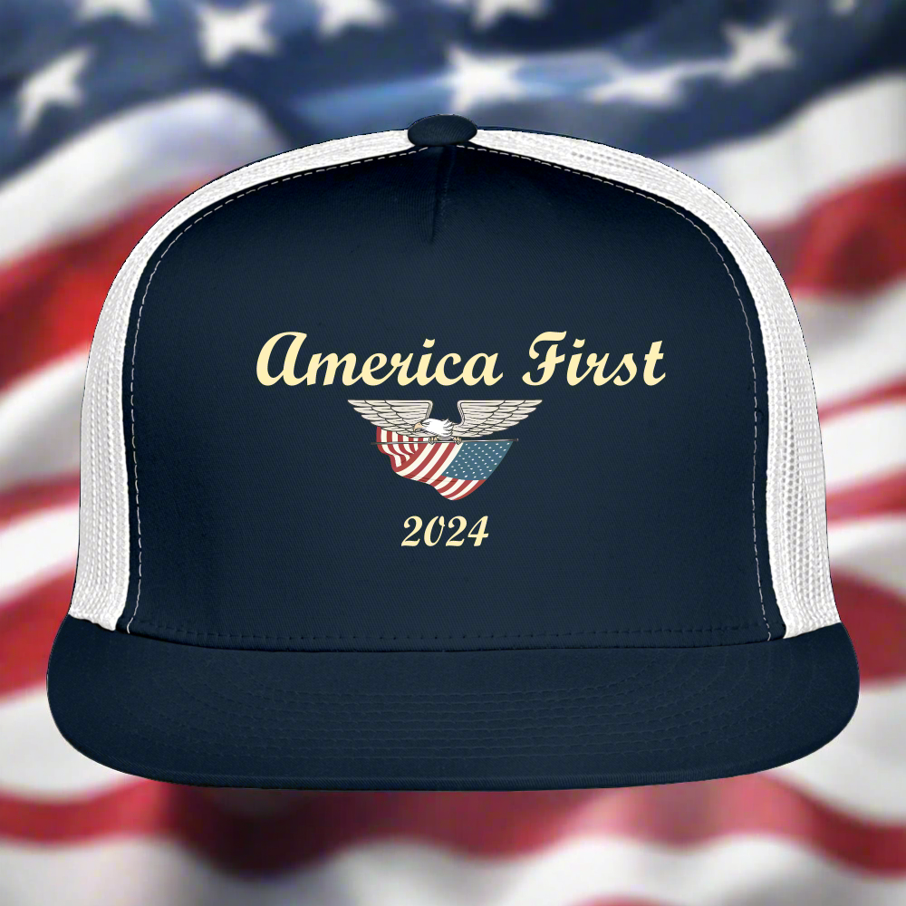 SIE CAPS "America First 2024" Snapback Camo Cap - navy/white