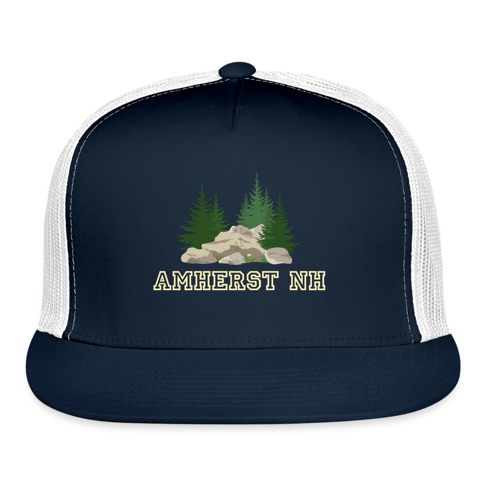 SIE CAPS "AMHERST NH" Snapback Trucker Cap - navy/white