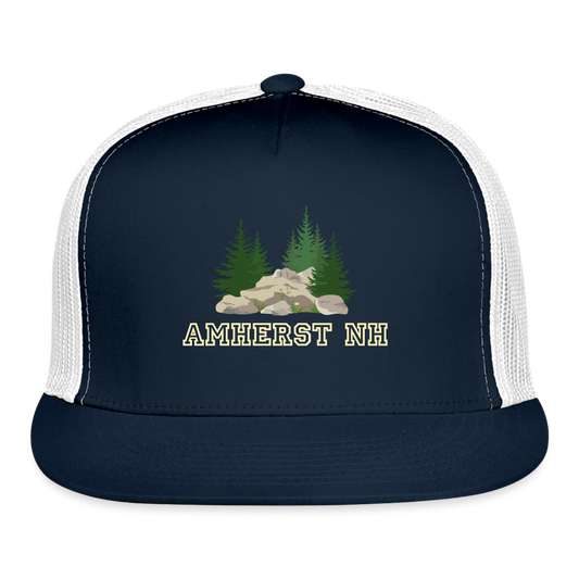 SIE CAPS "AMHERST NH" Snapback Trucker Cap - navy/white