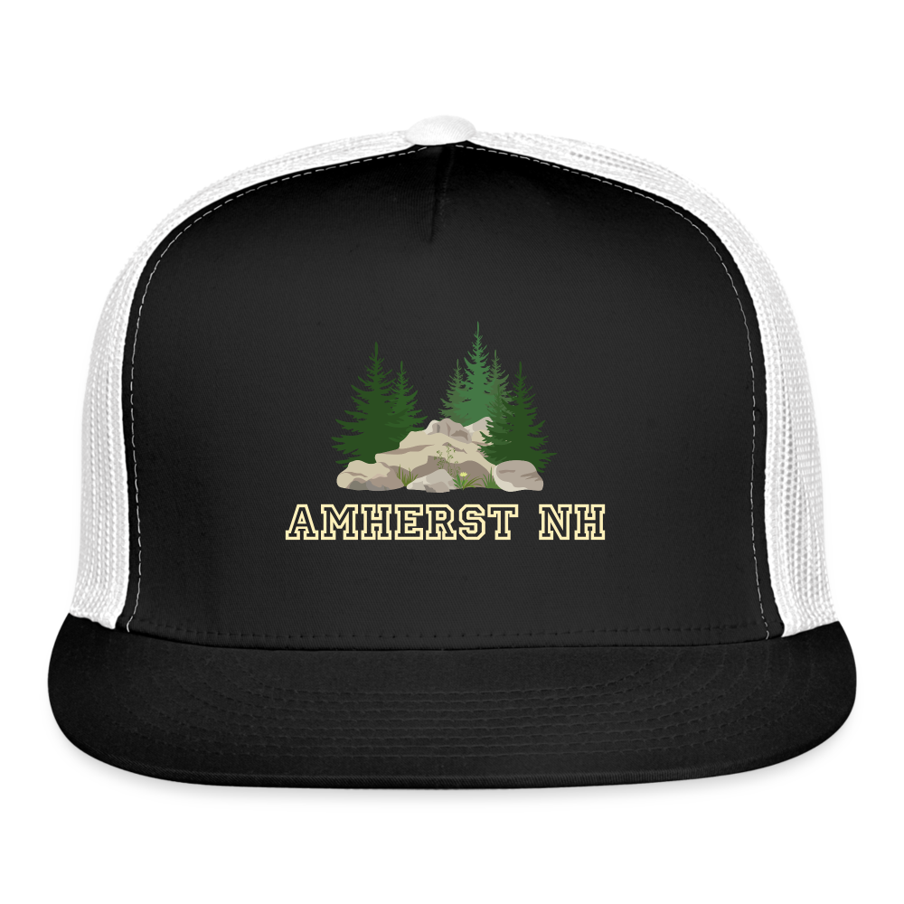 SIE CAPS "AMHERST NH" Snapback Trucker Cap - black/white