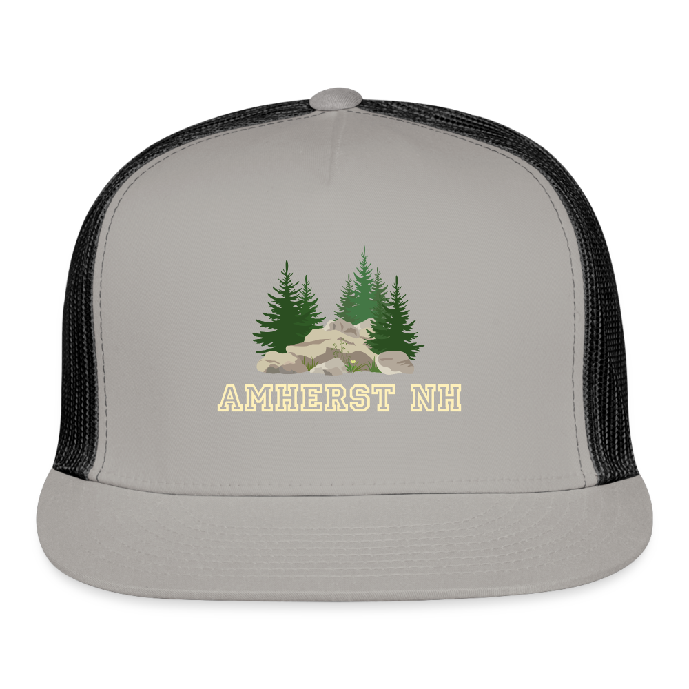 SIE CAPS "AMHERST NH" Snapback Trucker Cap - gray/black