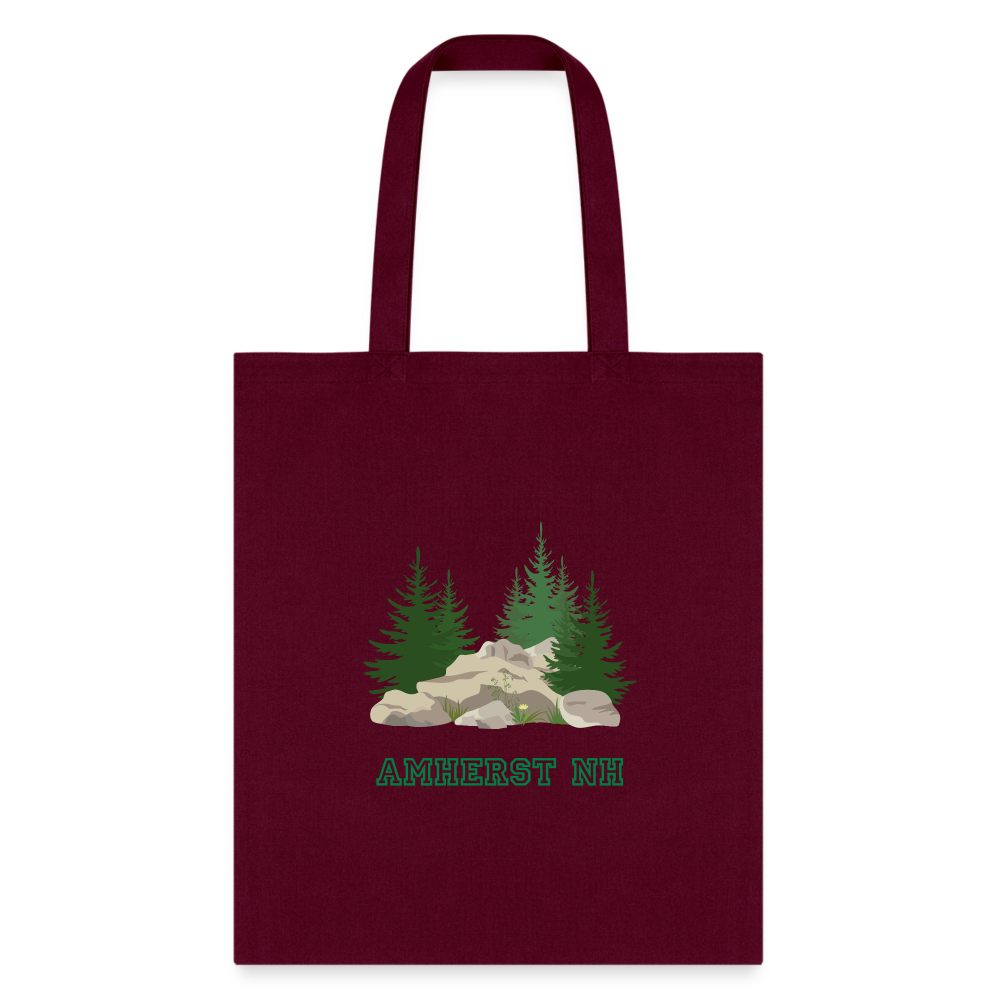 SIE CAPS "AMHERST NH" 2 Image Tote Bag - burgundy