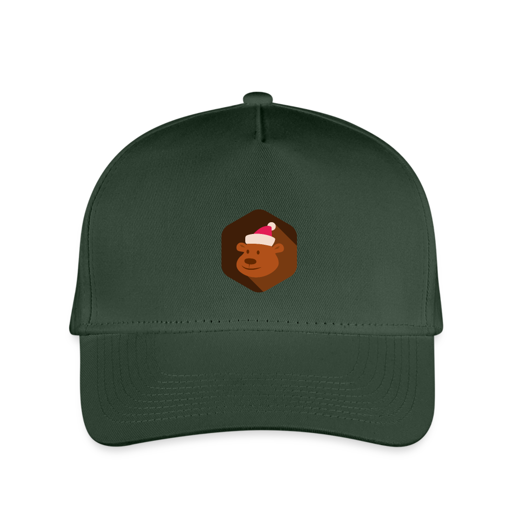 SIE Design Original XMASS BEAR Kid's Snapback Baseball Cap - forest green