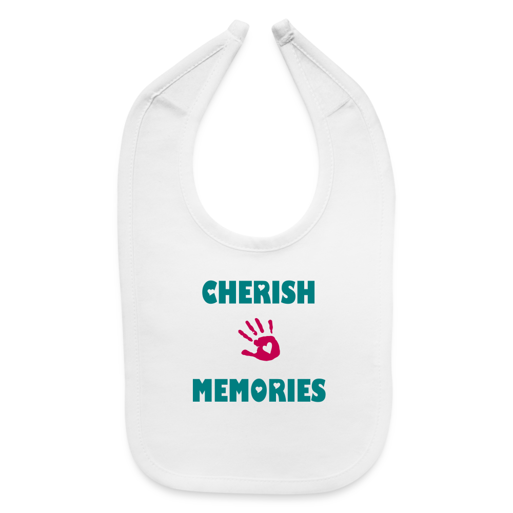 SIE CAPS "CHERISH MEMORIES" Baby Bib - white