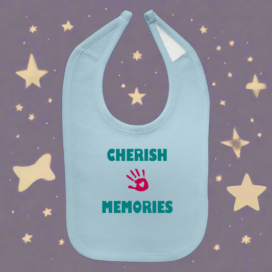 SIE CAPS "CHERISH MEMORIES" Baby Bib - light blue