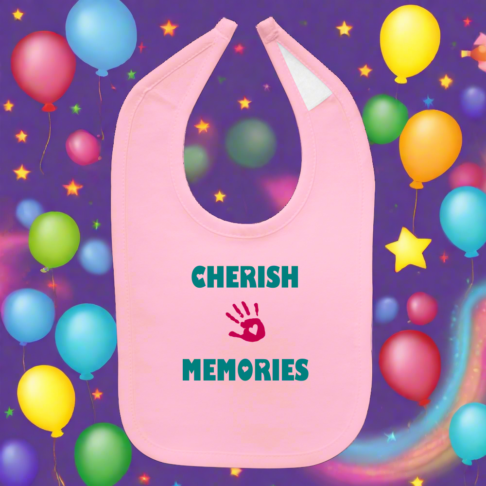 SIE CAPS "CHERISH MEMORIES" Baby Bib - light pink