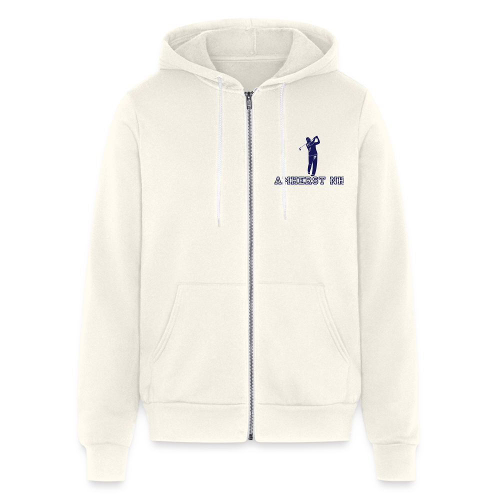 SIE CAPS "AMHERST NH GOLFER BACK" Bella + Canvas Unisex Full Zip Hoodie - vintage white