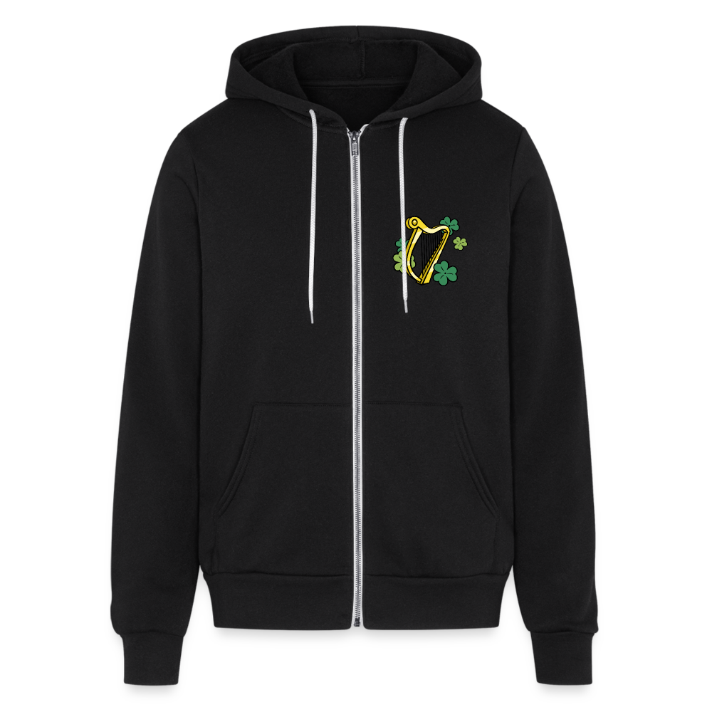 SIE CAPS "IRISH HARP" Bella + Canvas Unisex Full Zip Hoodie - black