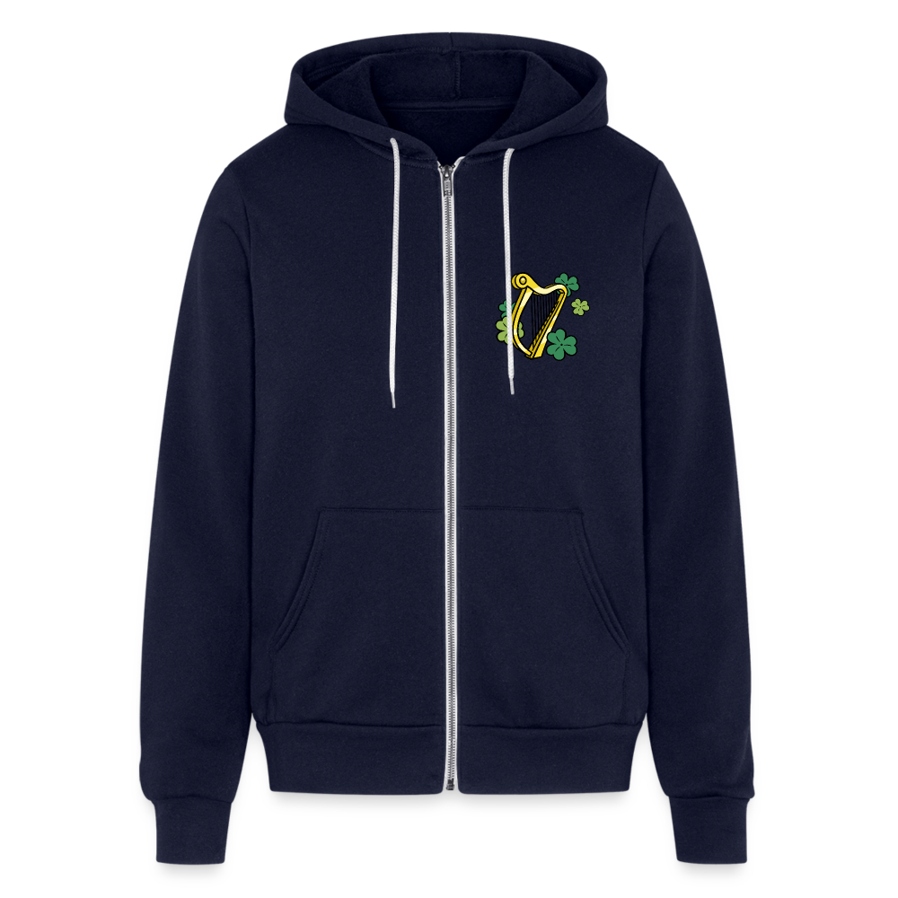 SIE CAPS "IRISH HARP" Bella + Canvas Unisex Full Zip Hoodie - navy