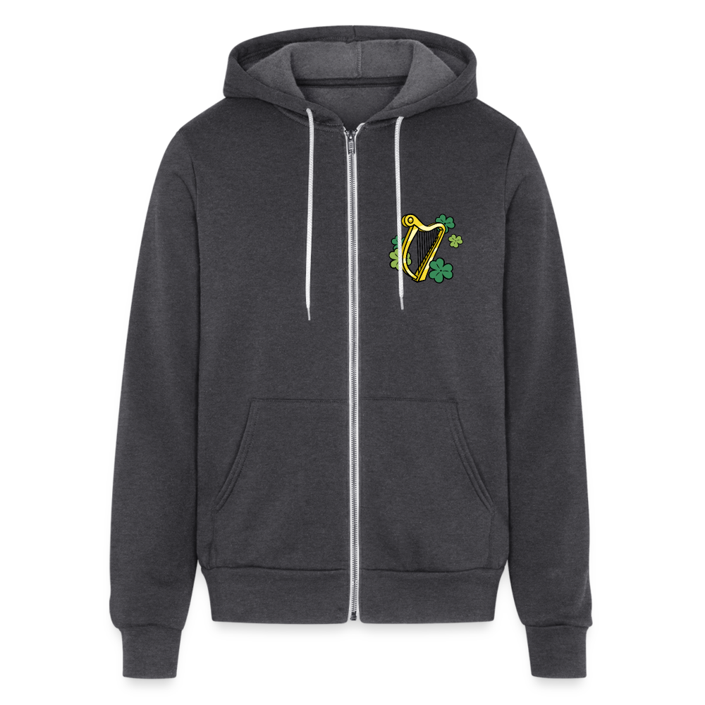 SIE CAPS "IRISH HARP" Bella + Canvas Unisex Full Zip Hoodie - charcoal grey