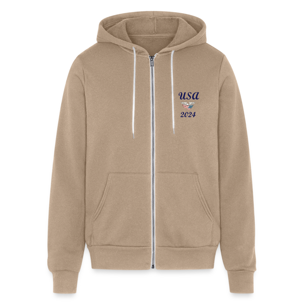 SIE CAPS USA 2024 Bella + Canvas Unisex Full Zip Hoodie - tan