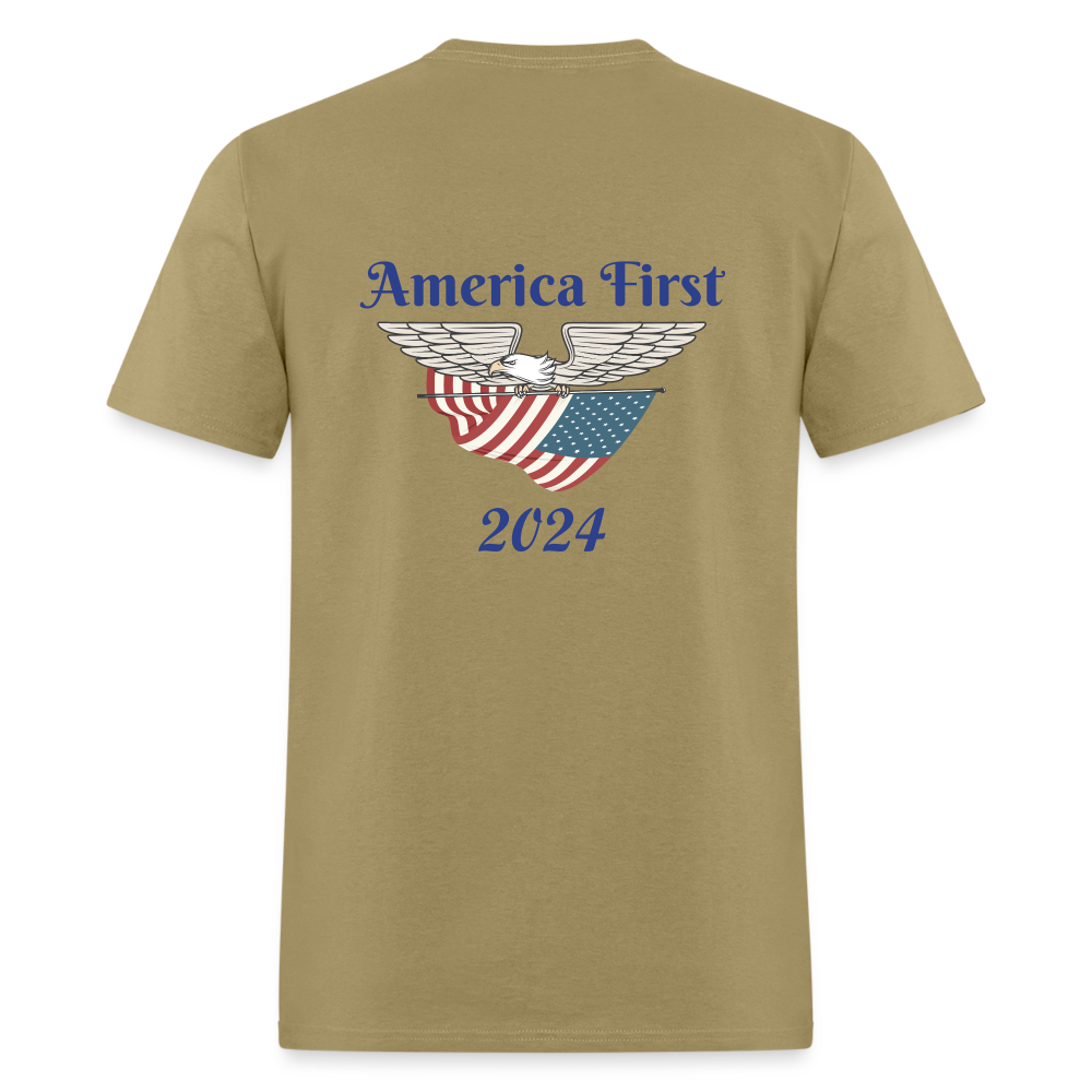 SIE CAPS "AMERICA FIRST 2024" Fruit of the Loom T-Shirt - khaki