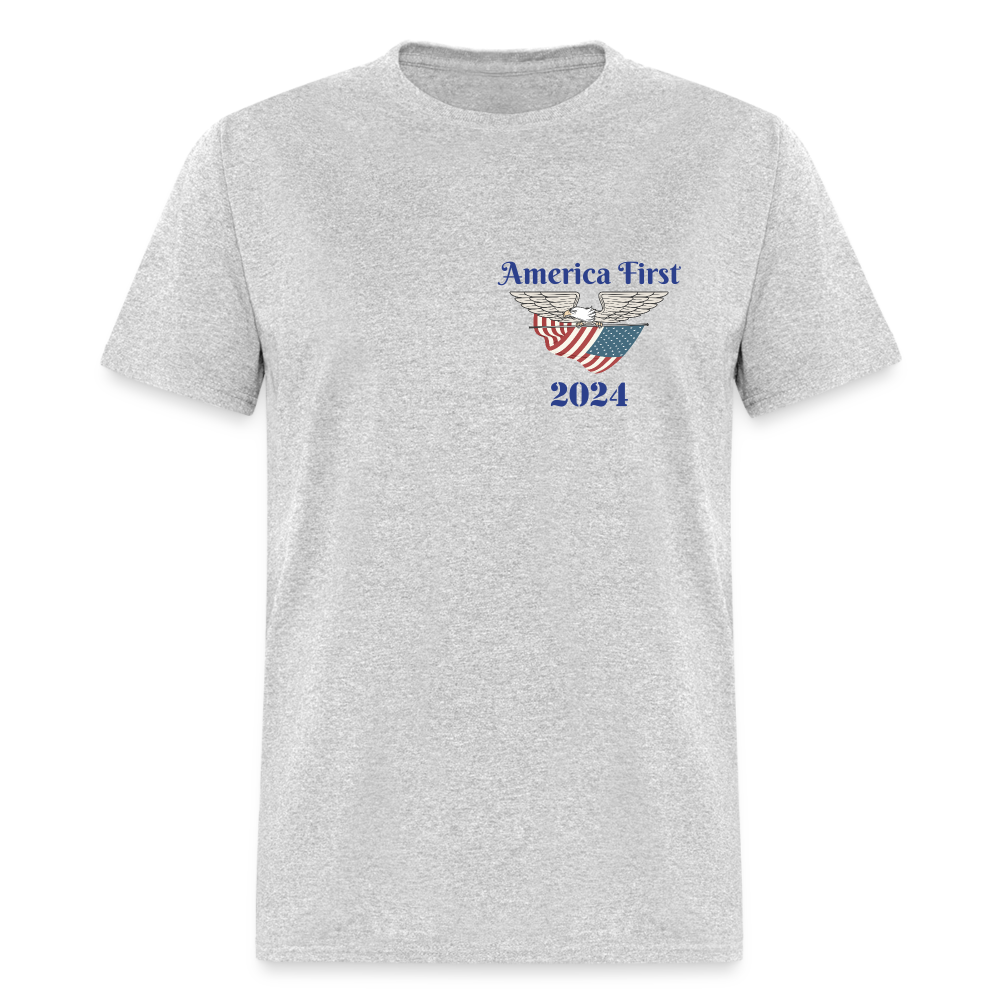 SIE CAPS "AMERICA FIRST 2024" Fruit of the Loom T-Shirt - heather gray