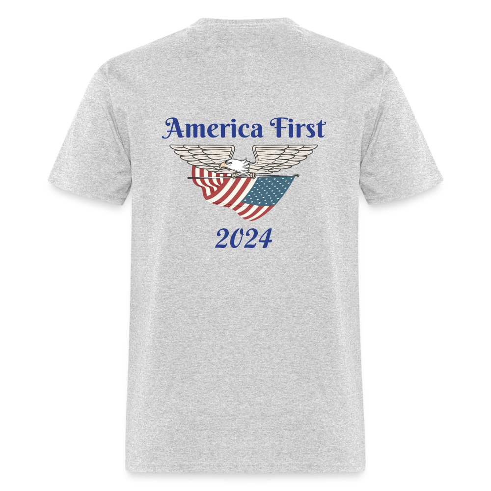 SIE CAPS "AMERICA FIRST 2024" Fruit of the Loom T-Shirt - heather gray