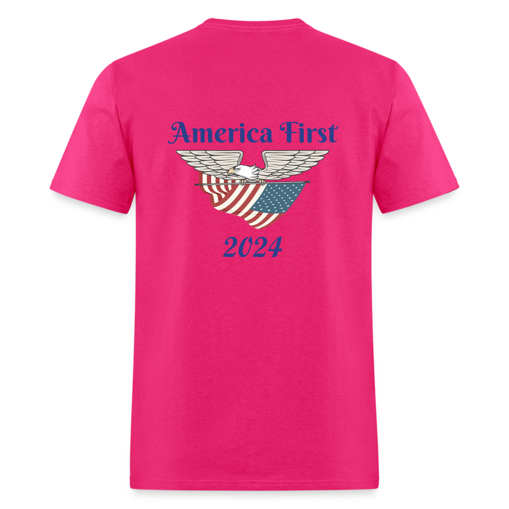 SIE CAPS "AMERICA FIRST 2024" Fruit of the Loom T-Shirt - fuchsia