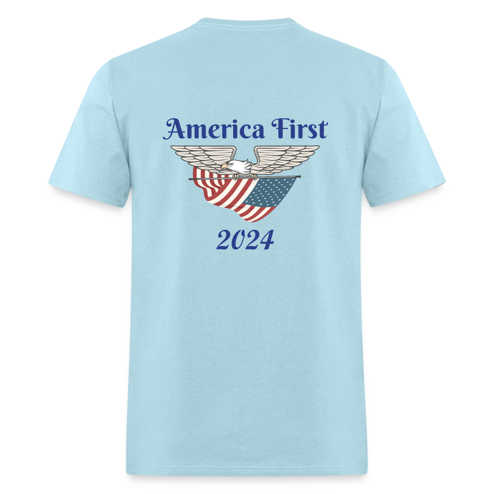 SIE CAPS "AMERICA FIRST 2024" Fruit of the Loom T-Shirt - powder blue