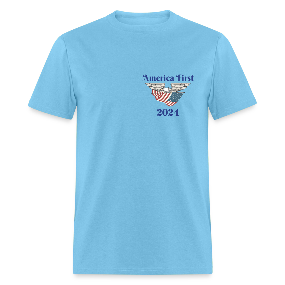 SIE CAPS "AMERICA FIRST 2024" Fruit of the Loom T-Shirt - aquatic blue